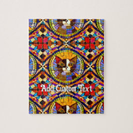 Lebhafte farbenfrohe Katzenmosaikfliesen - fröhlic Puzzle