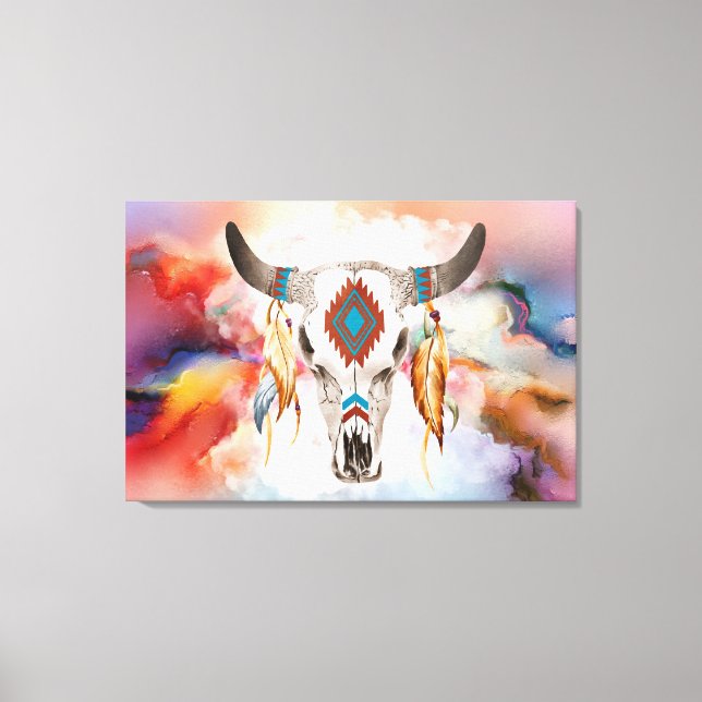 Lebhafte farbenfrohe Leinwand mit Glanzschluss (Vorderseite)