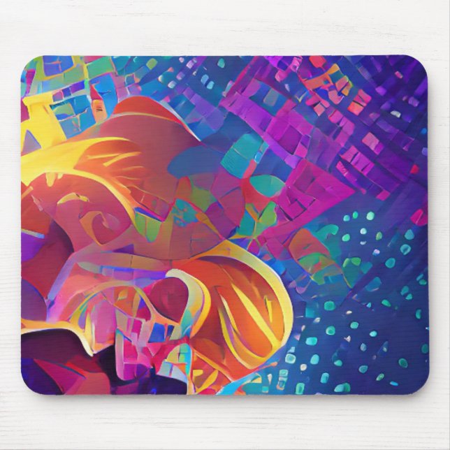 Lebhafte, farbenfrohe, lila-gelbe Fuchsie Mousepad (Vorne)