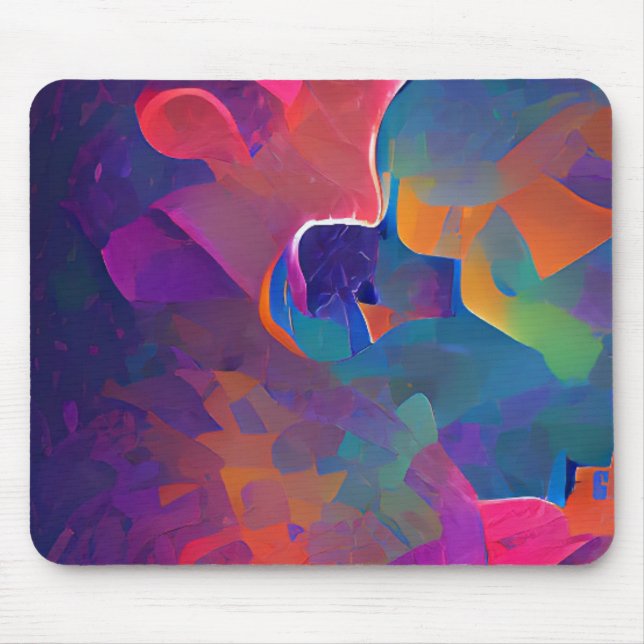 Lebhafte, farbenfrohe, lila-gelbe Fuchsie Mousepad (Vorne)