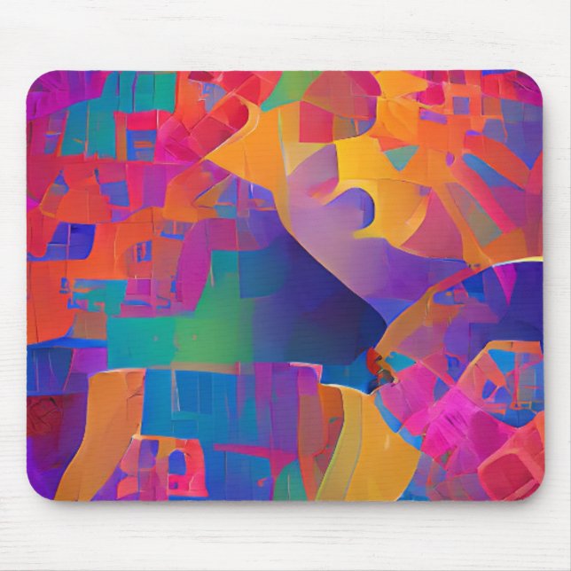 Lebhafte, farbenfrohe, lila-gelbe Fuchsie Mousepad (Vorne)