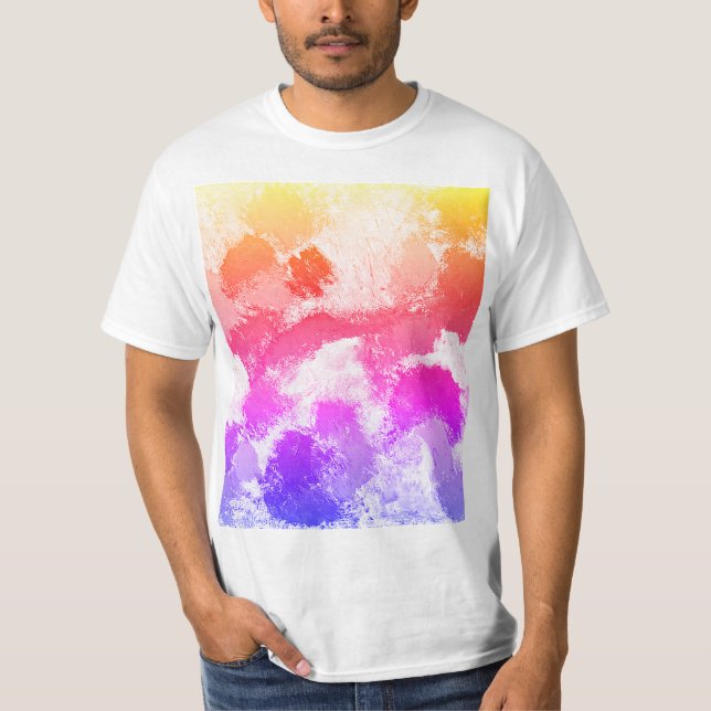 Lebhafte farbenfrohe mehrfarbige Krawatte T-Shirt (Vorderseite)