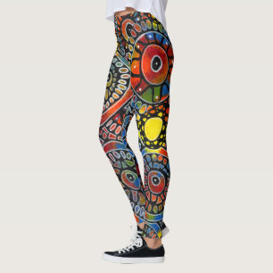 Lebhafte, farbenfrohe Oval Corals Original Abstrak Leggings