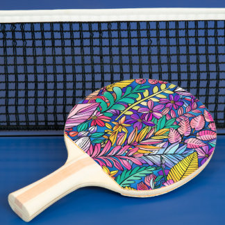 Lebhafte farbenfrohe Pingpong Paddle Tischtennis Schläger