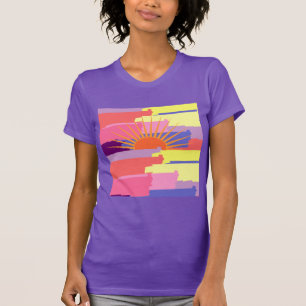 Lebhafte farbenfrohe Pinselstriche mit dem T-Shirt