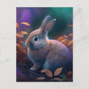 Lebhafte farbenfrohe Rabbit Postcard Postkarte