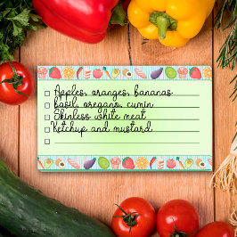 Lebhafte farbenfrohe Speisen in Liste 10" x 6" Post-it Klebezettel