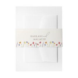 Lebhafte farbenfrohe Wildblume Moderne Hochzeit Einladungsbanderole