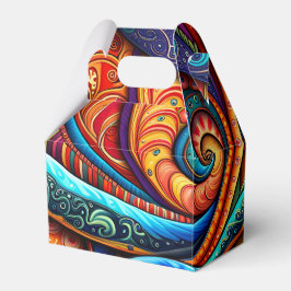 Lebhafte farbenfrohe Wirbel Geschenkschachtel