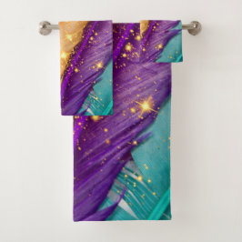 Lebhafte Farbfedern Badhandtuch Set