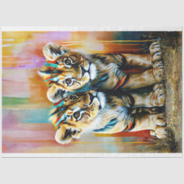 Lebhafte farbige Cubs Decoupage Seidenpapier