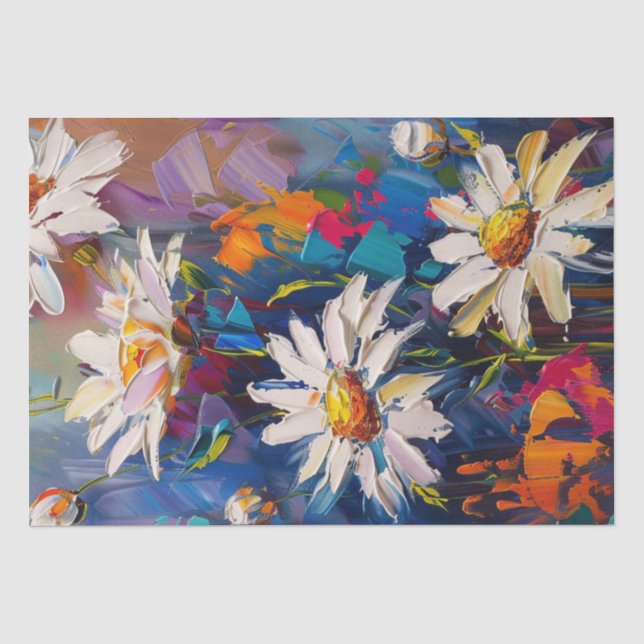 Lebhafte farbige Daisy-Blume Seidenpapier (Vorderseite)