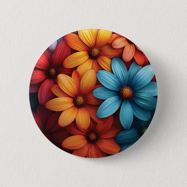 Lebhafte Farbtöne, blau, gelb, orange Farbe Button (Vorderseite)