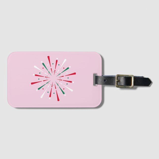 Lebhafte Feier Konfetti, Feuerwerk Gepäckanhänger (Vorderseite (Horizontal))
