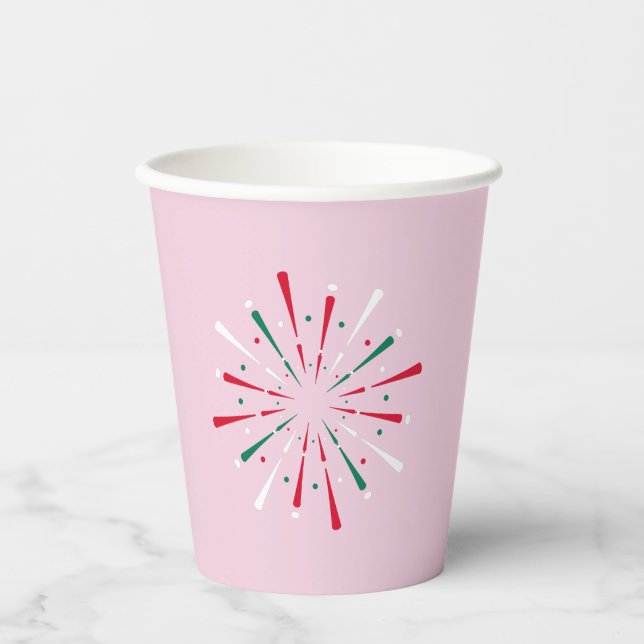 Lebhafte Feier Konfetti, Feuerwerk Papierbecher (Vorderseite)