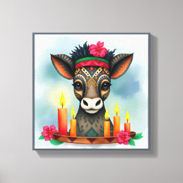 Lebhafte festliche Kwanzaa Wilde Tiere in Verkleid Leinwanddruck