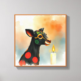 Lebhafte festliche Kwanzaa Wilde Tiere in Verkleid Leinwanddruck