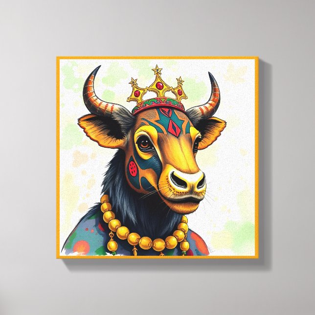 Lebhafte festliche Kwanzaa Wilde Tiere in Verkleid Leinwanddruck (Vorderseite)