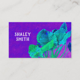 lebhafte, fett lila mit grünen Blätter Naturkunst Visitenkarte