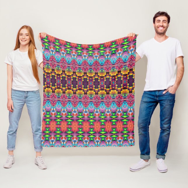 Lebhafte Fleece: Trendblanket-Muster auf Zazzle Fleecedecke (Beispiel)
