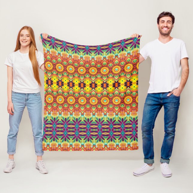 Lebhafte Fleece: Trendblanket-Muster auf Zazzle Fleecedecke (Beispiel)