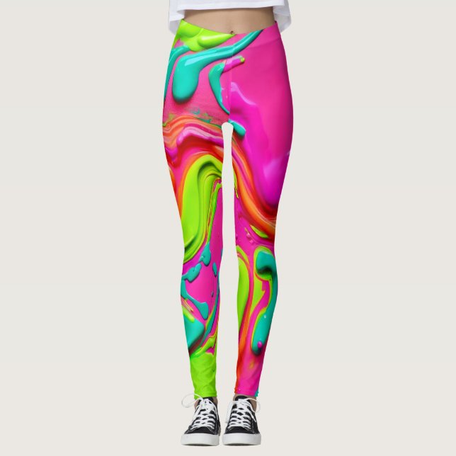 Lebhafte flüssige Farbe Leggings (Vorderseite)