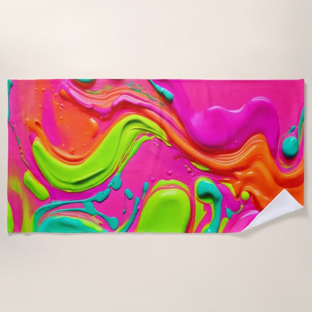 Lebhafte flüssige Farbe Strandtuch (Vorderseite)