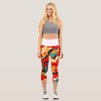 Lebhafte flüssige Kunst Capri Leggings