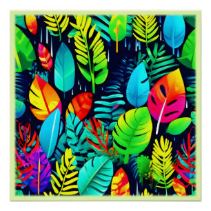 Lebhafte Foliage Drizzle Art Poster