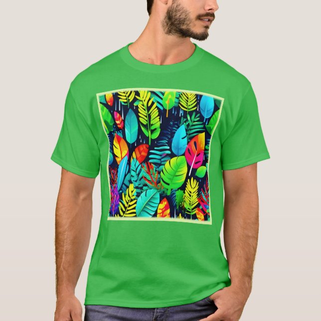 Lebhafte Foliage Drizzle Art T-Shirt (Vorderseite)