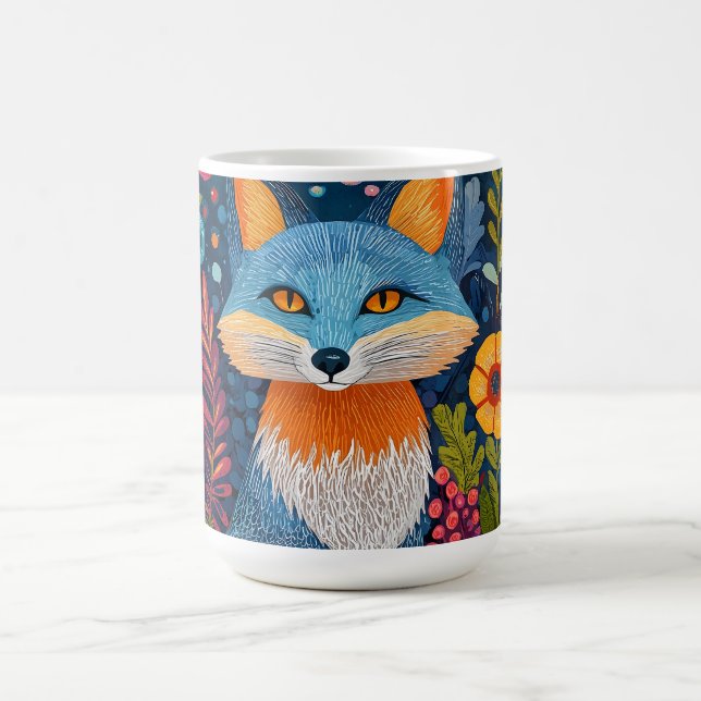 Lebhafte Fox Dot Kunst, Dichtung und Musik Kaffeetasse (Mittel)