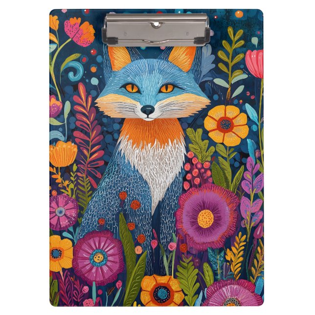 Lebhafte Fox Dot Kunst, Dichtung und Musik Klemmbrett (Vorderseite)