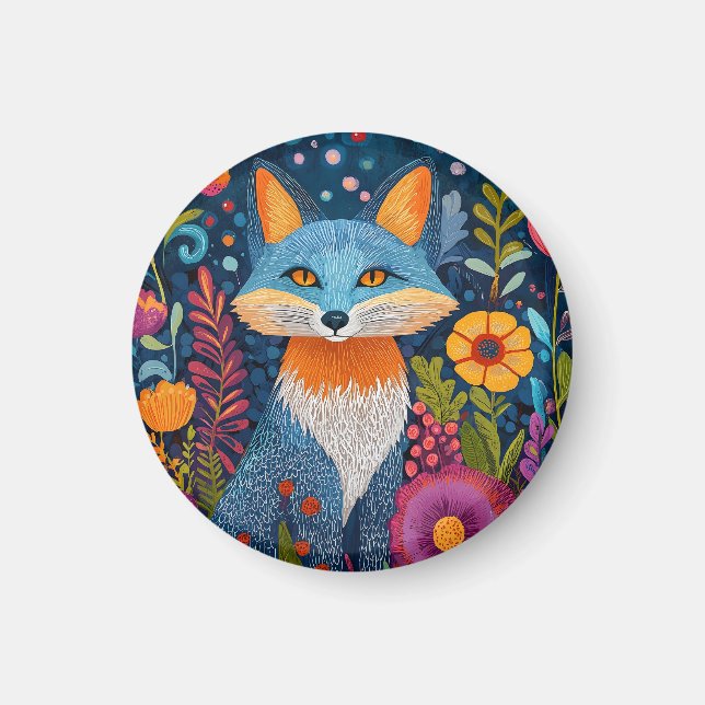 Lebhafte Fox Dot Kunst, Dichtung und Musik Magnet (Vorne)
