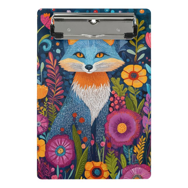 Lebhafte Fox Dot Kunst, Dichtung und Musik Mini Klemmbrett (Vorderseite)