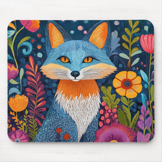 Lebhafte Fox Dot Kunst, Dichtung und Musik Mousepad (Vorne)