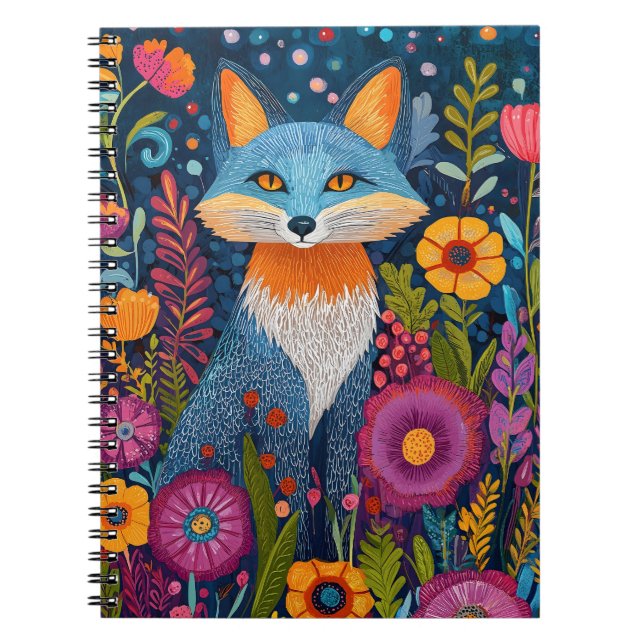 Lebhafte Fox Dot Kunst, Dichtung und Musik Notizblock (Vorderseite)