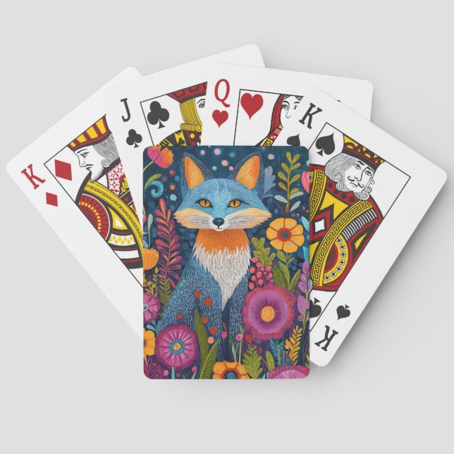 Lebhafte Fox Dot Kunst, Dichtung und Musik Spielkarten (Rückseite)