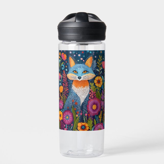 Lebhafte Fox Dot Kunst, Dichtung und Musik Trinkflasche (Vorderseite)