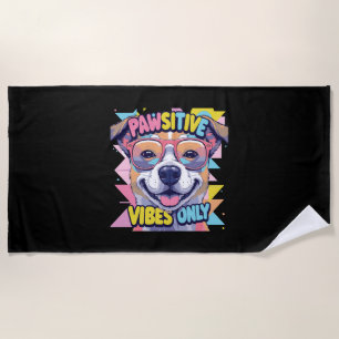 Lebhafte Frenchie Bulldog Puppy Art Strandtuch