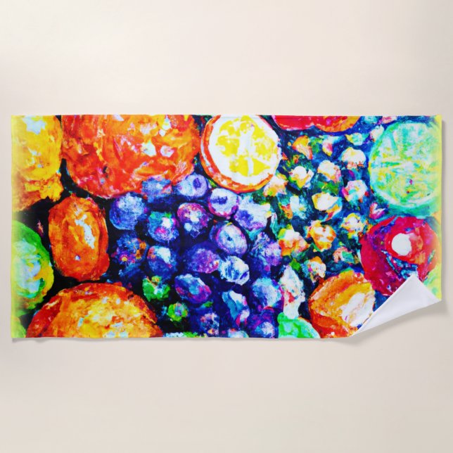 Lebhafte Fruchtfarbe. Jetzt kaufen Strandtuch (Vorderseite)