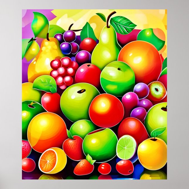 Lebhafte Fruit Medley Art Poster (Vorne)