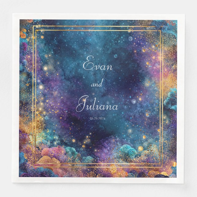 Lebhafte Galaxy Wedding Napkins Serviette (Vorderseite)
