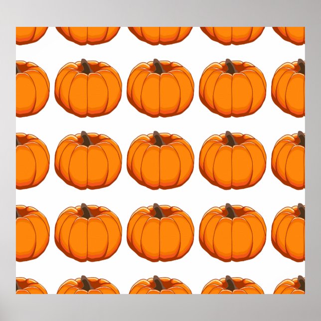 Lebhafte gelbe Kürbis-Musterillustrierung. Poster (Vorne)