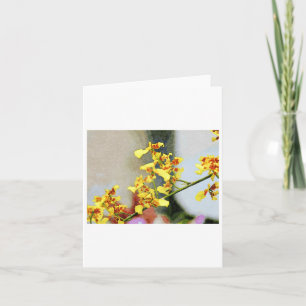 Lebhafte, gelbe Orchideen in Aquarellfarben Art Ar Karte