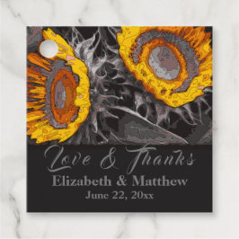 Lebhafte Gelbe Sonnenblumen Kohle Abstrakte Kunst Geschenkanhänger