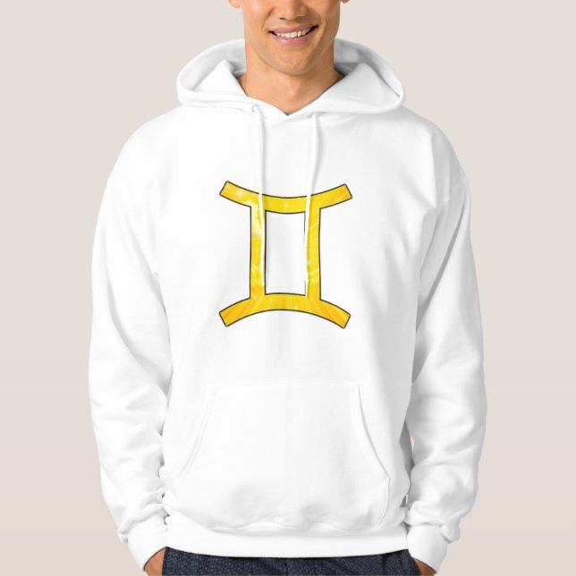 Lebhafte Gemini Vibes - Abstrakte Gelbe Kunst Hoodie (Vorderseite)