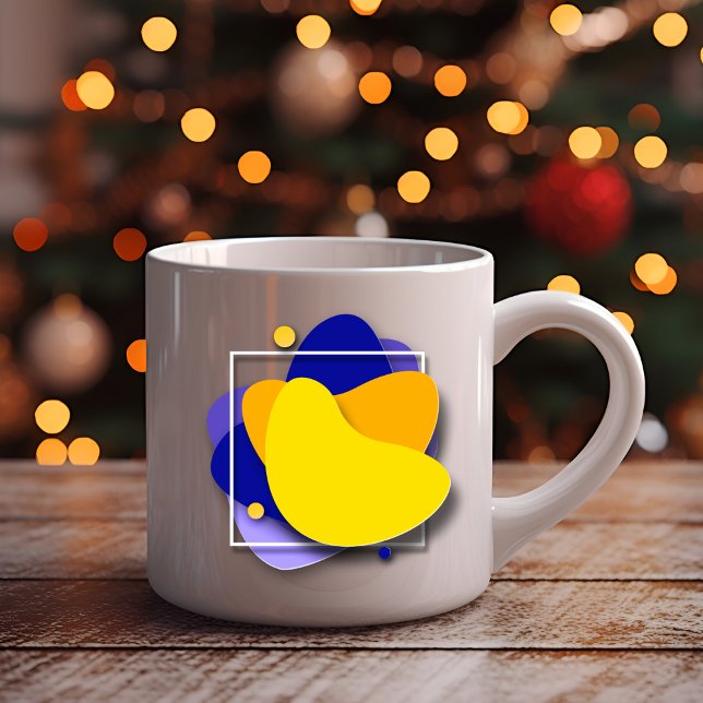 Lebhafte Geometrie: Farbenfrohe kreative Kaffee-Ta Zweifarbige Tasse (Von Creator hochgeladen)