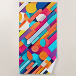 Lebhafte geometrische Abstrakte Kunst Strandtuch