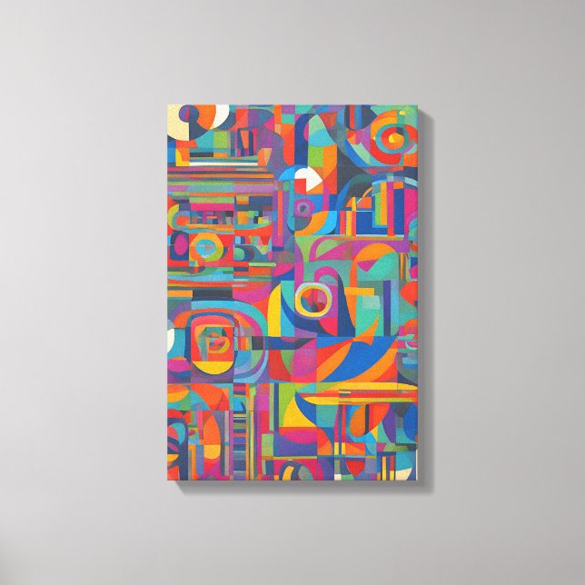Lebhafte geometrische Abstrakte moderne Kunst Leinwanddruck (Vorderseite)