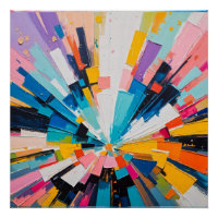 Lebhafte geometrische Explosion, farbenfrohe Abstr